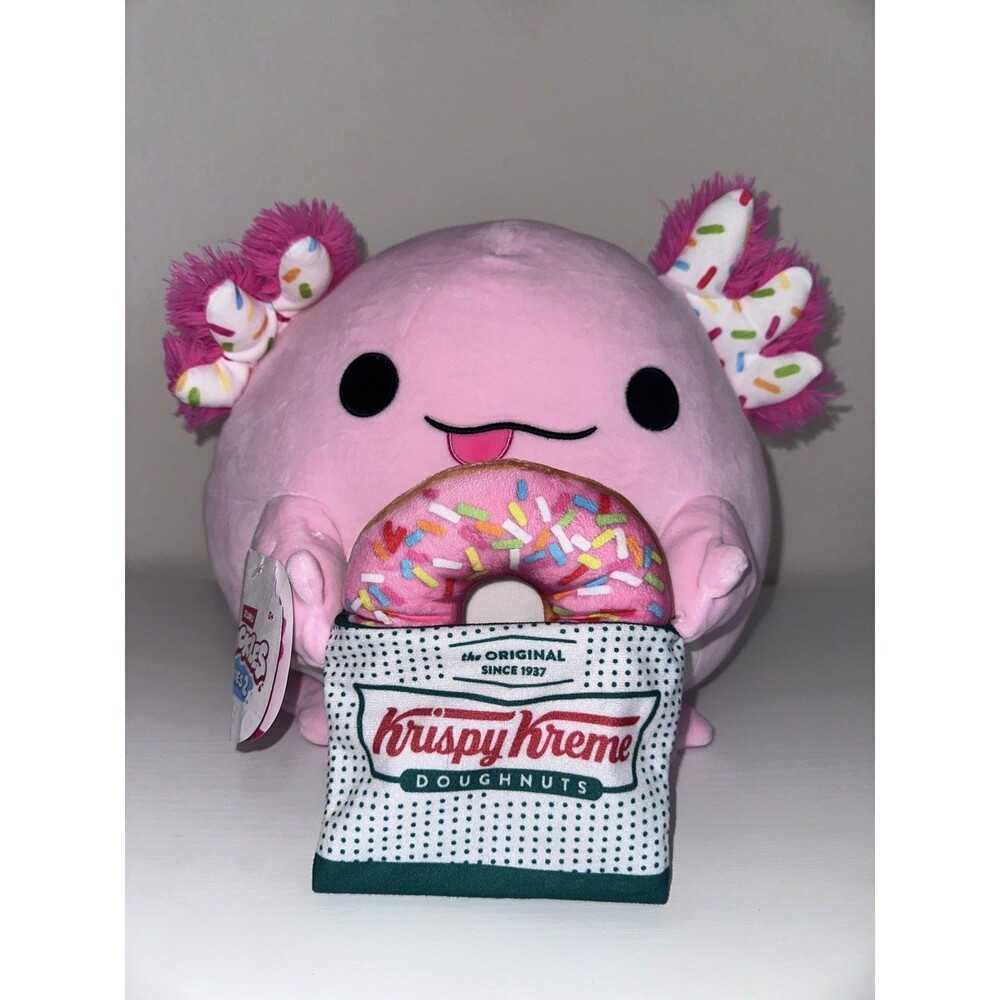 Snackles 14" Axolotl Plush Krispy Kreme Stuffed Animal Snack Toy